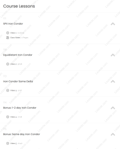 Iron Condors Deep Dive by Dan Sheridan Free Download