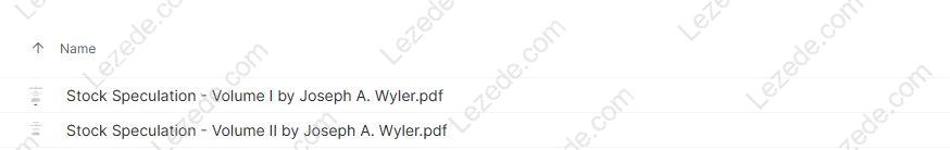 Stock-Speculation-Volume-I-and-II-By-Joseph-A.Wyler