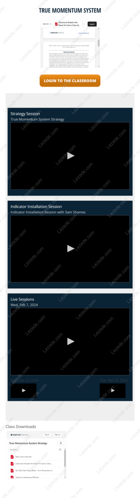 True Momentum System ELITE 2024 ( TOS only) By SAM SHAMES Free Download