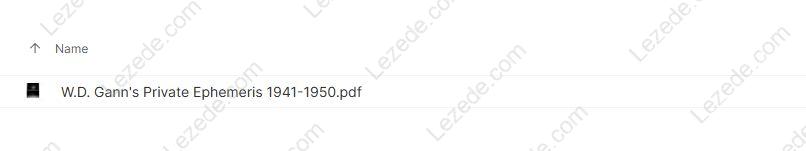 Private Ephemeris 1941-1950 by W.D. Gann Free Download