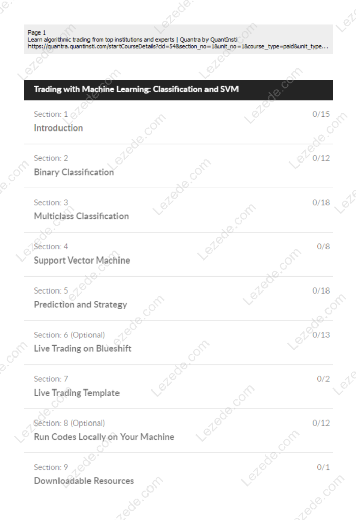 Trading with Machine Learning: Classification and SVM By QuantInsti Free Download