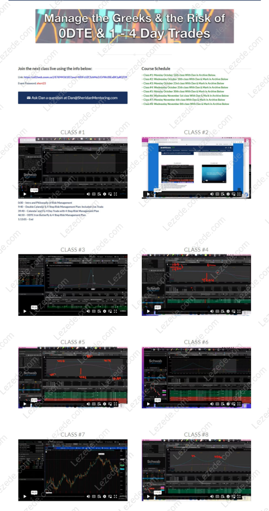Manage the Greeks & the Risk of ODTE & 1-4 day Trades for October 2023 By Sheridan Options Mentoring Free Download