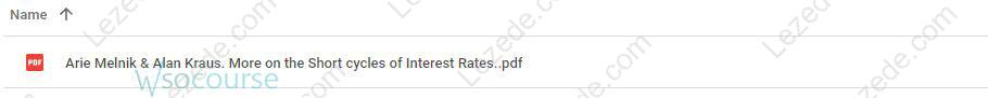 More-on-the-Short-Cycles-of-Interest-Rates-(Article)-by-Arie-Melnik-Alan-Kraus