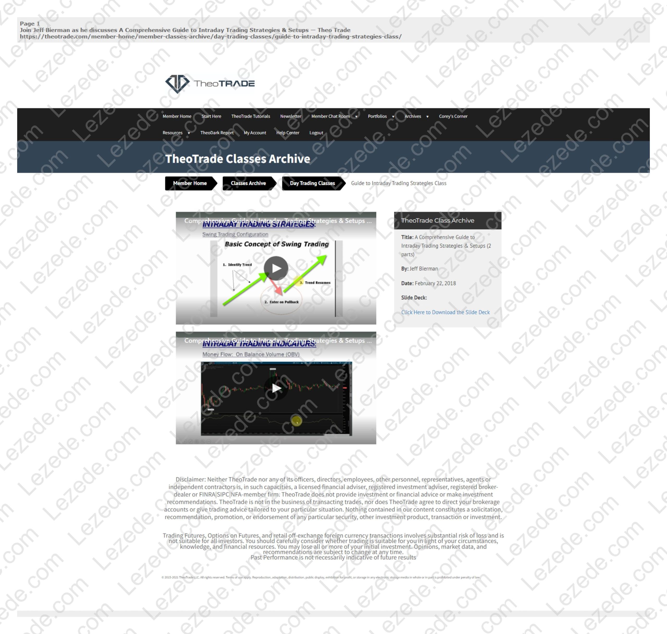 A Comprehensive Guide to Intraday Trading Strategies & Setups Class with Jeff Bierman